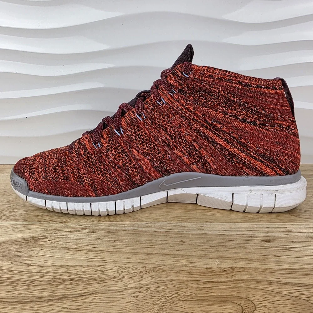 Nike Free Flyknit Chukka Sneakers Mens Size 11 Cinnabar Athletic Shoe 639700-601